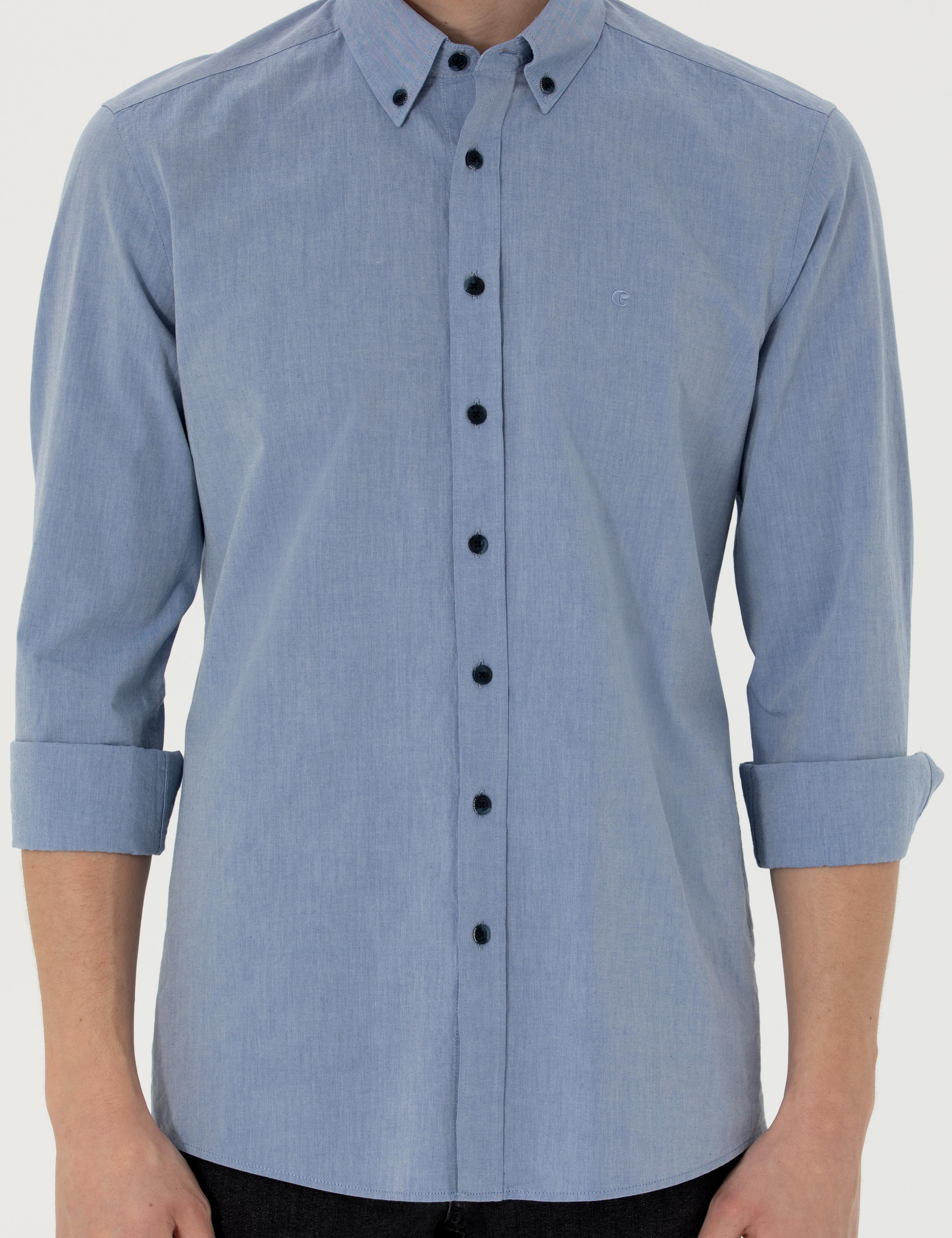 İndigo Slim Fit Uzun Kollu Gömlek - 50265476121