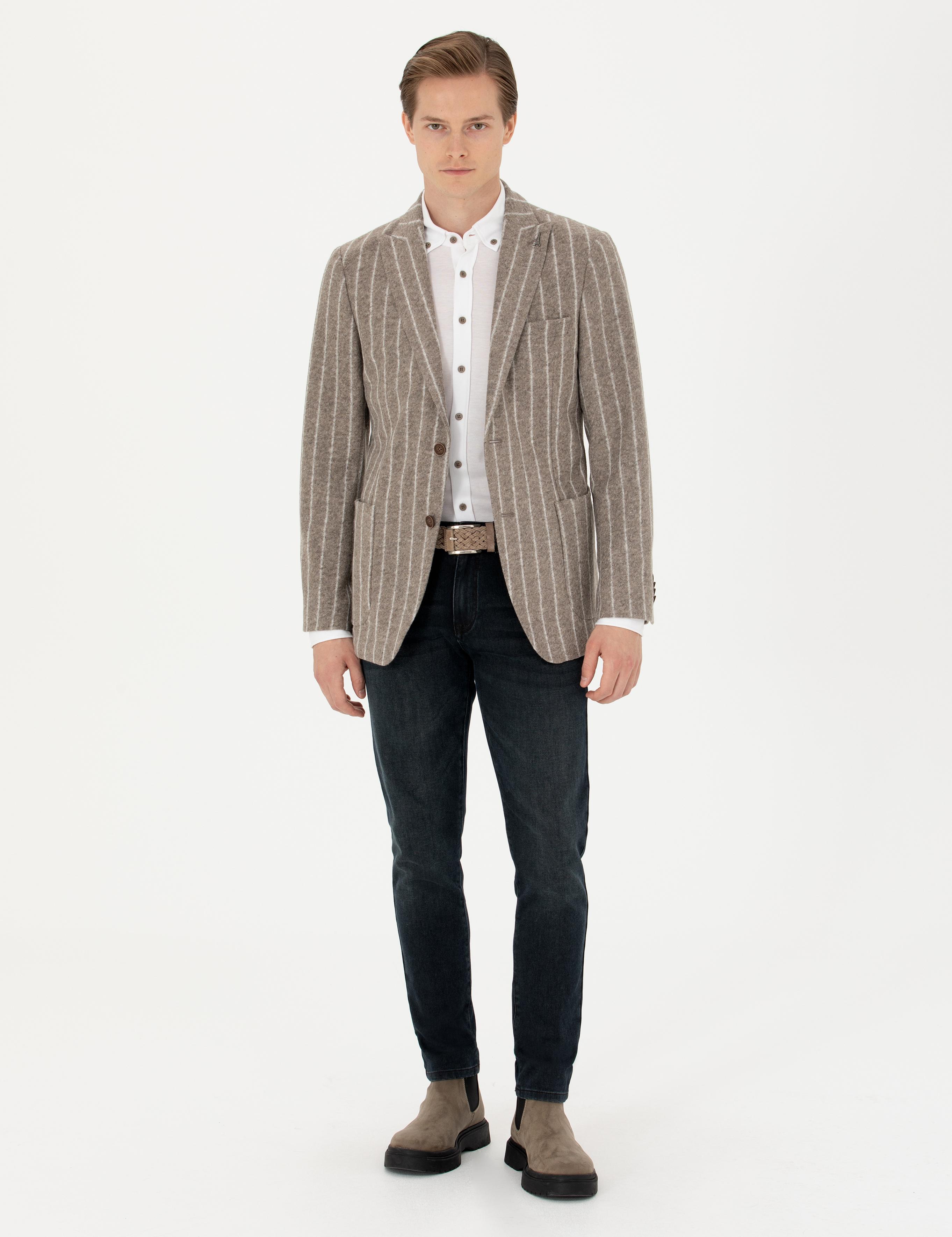 Vizon Slim Fit Yün Karışımlı Klasik Ceket - 50272728041