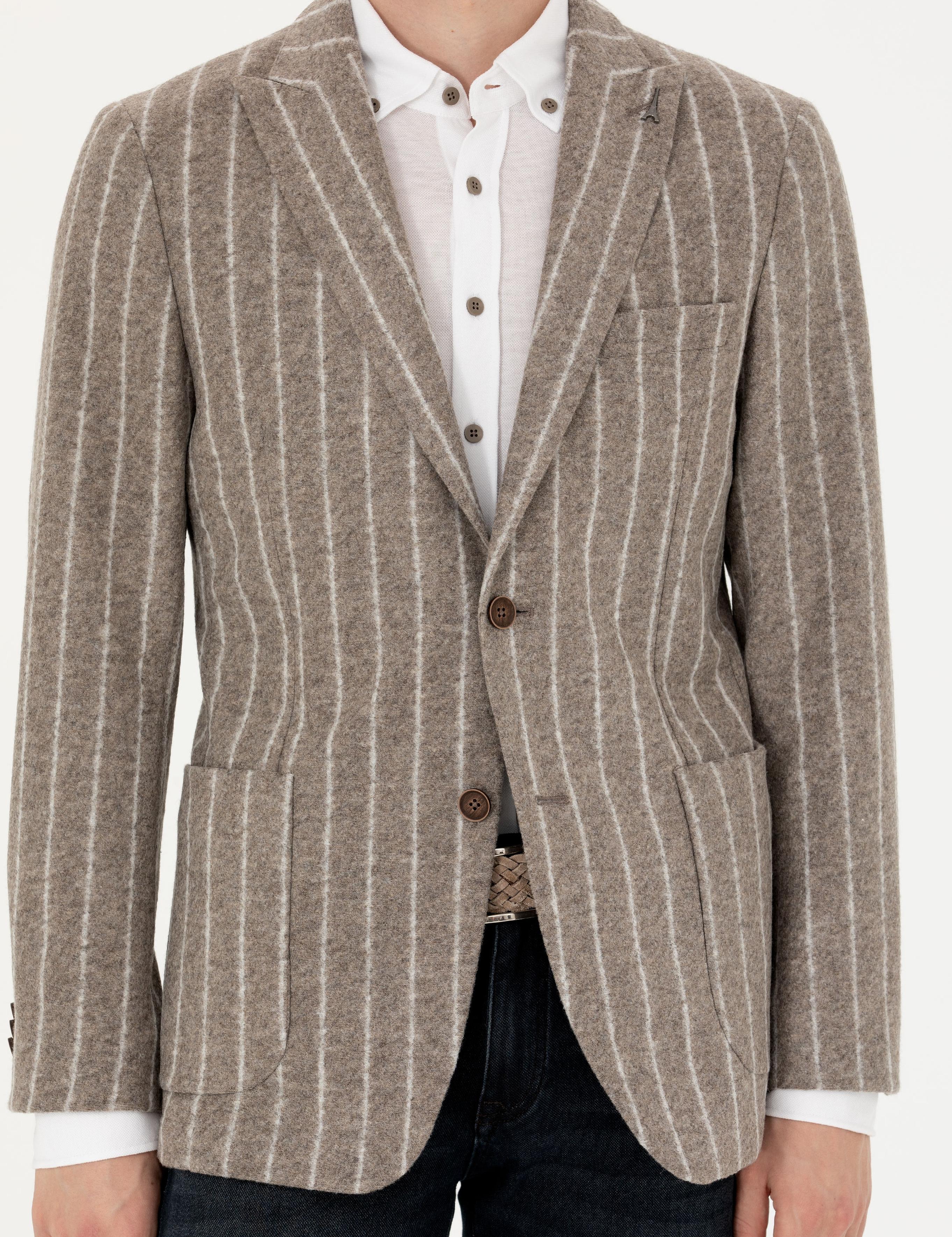 Vizon Slim Fit Yün Karışımlı Klasik Ceket - 50272728041