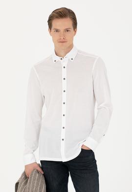 Beyaz Slim Fit Uzun Kollu Gömlek