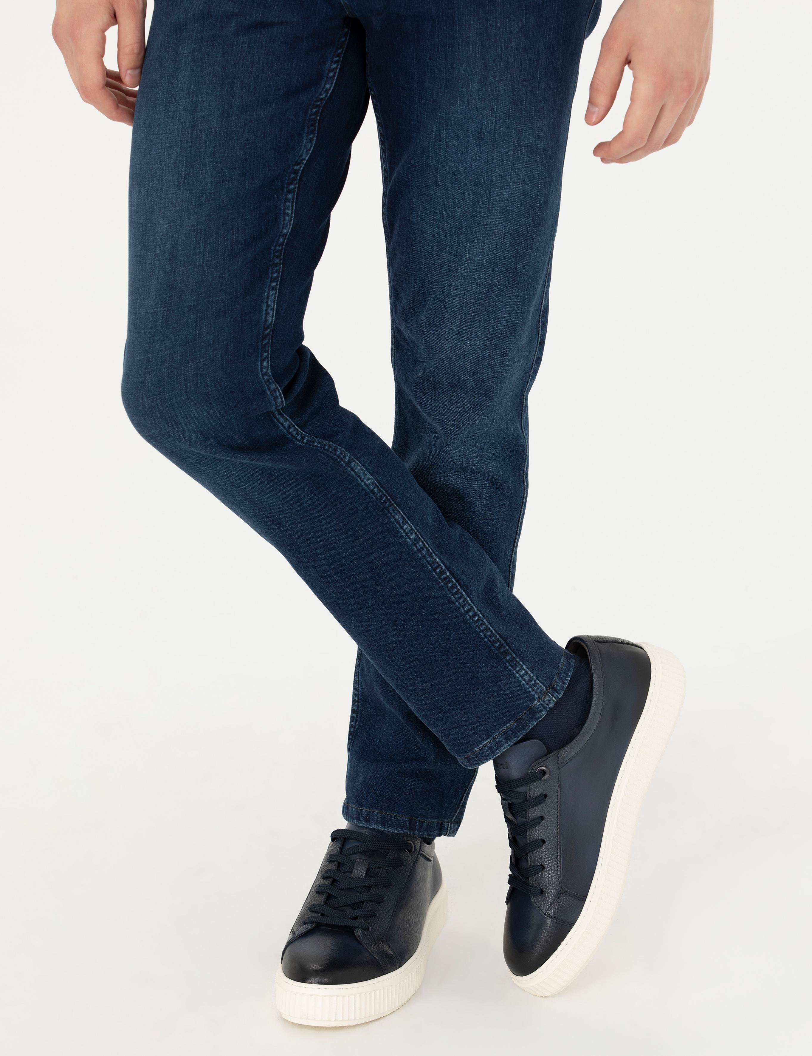 Lacivert Eva Taban %100 Deri Casual Ayakkabı - 50279325019