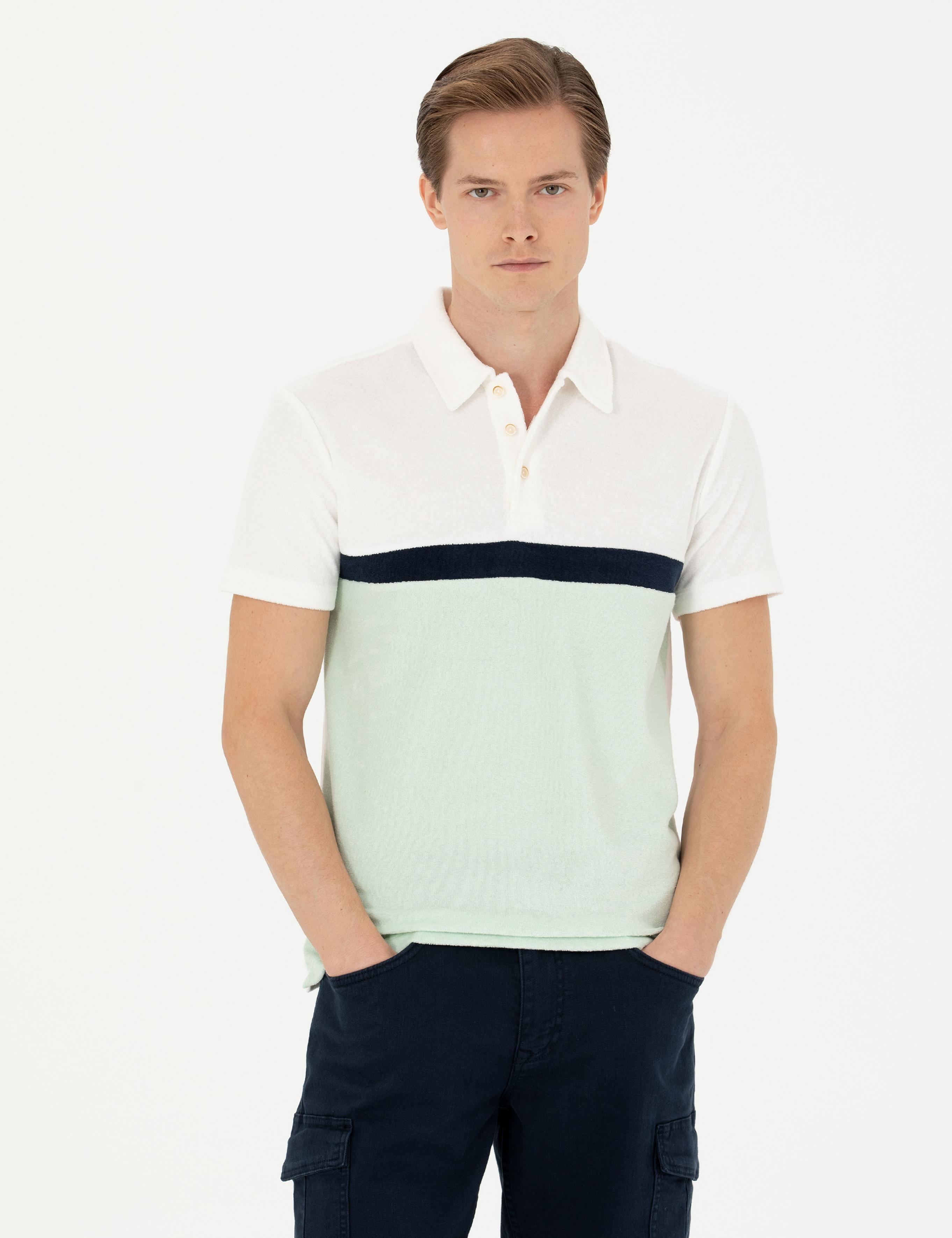 Yeşil Slim Fit Polo Yaka T-shirt - 50283240017