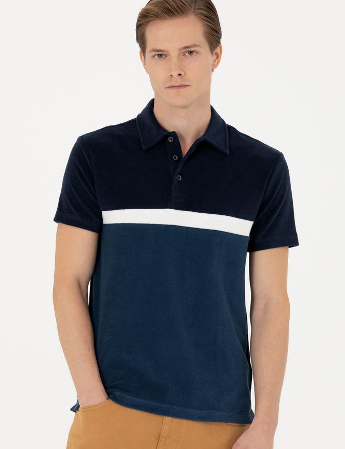 Lacivert Slim Fit Polo Yaka T-shirt