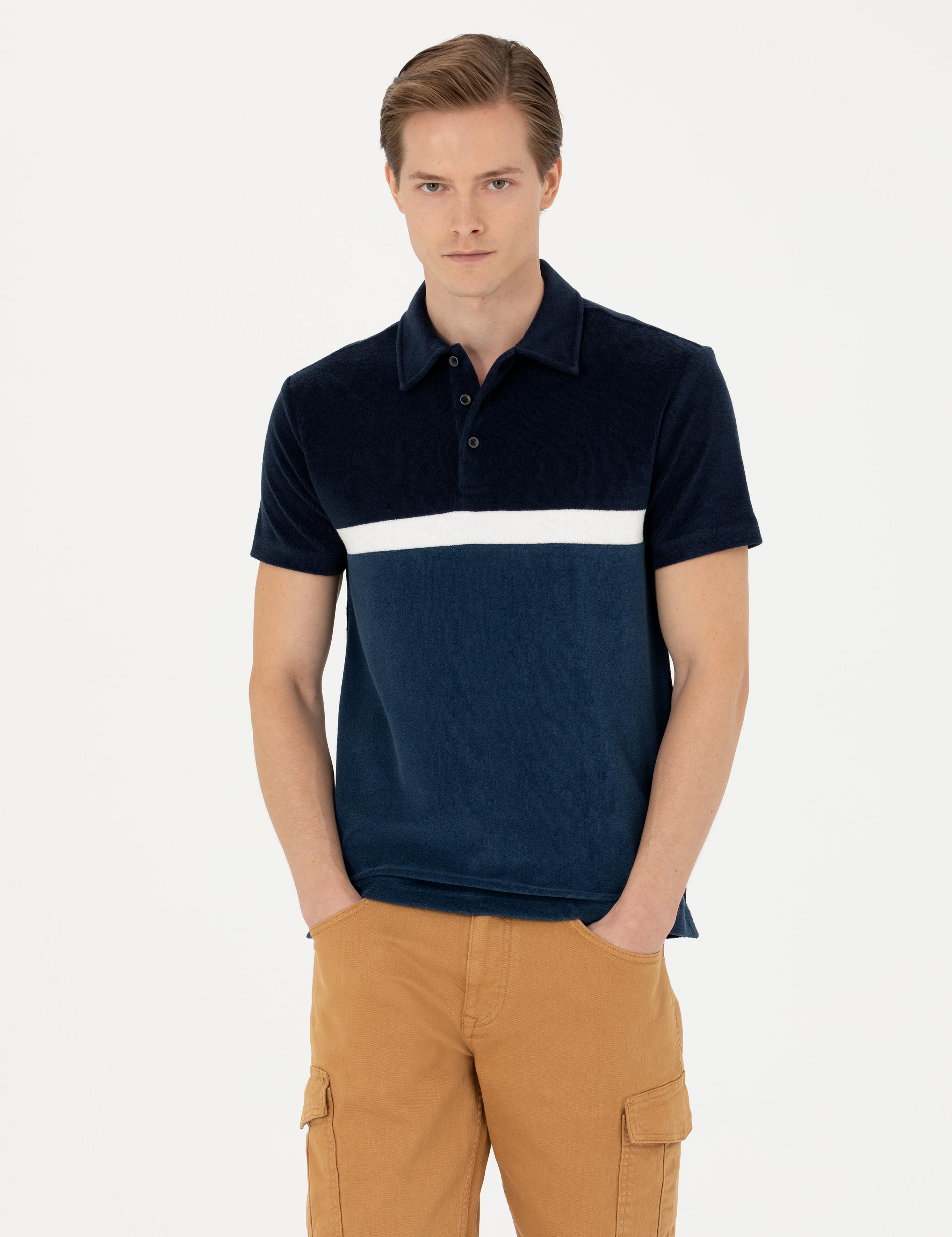 Lacivert Slim Fit Polo Yaka T-shirt - 50283240006