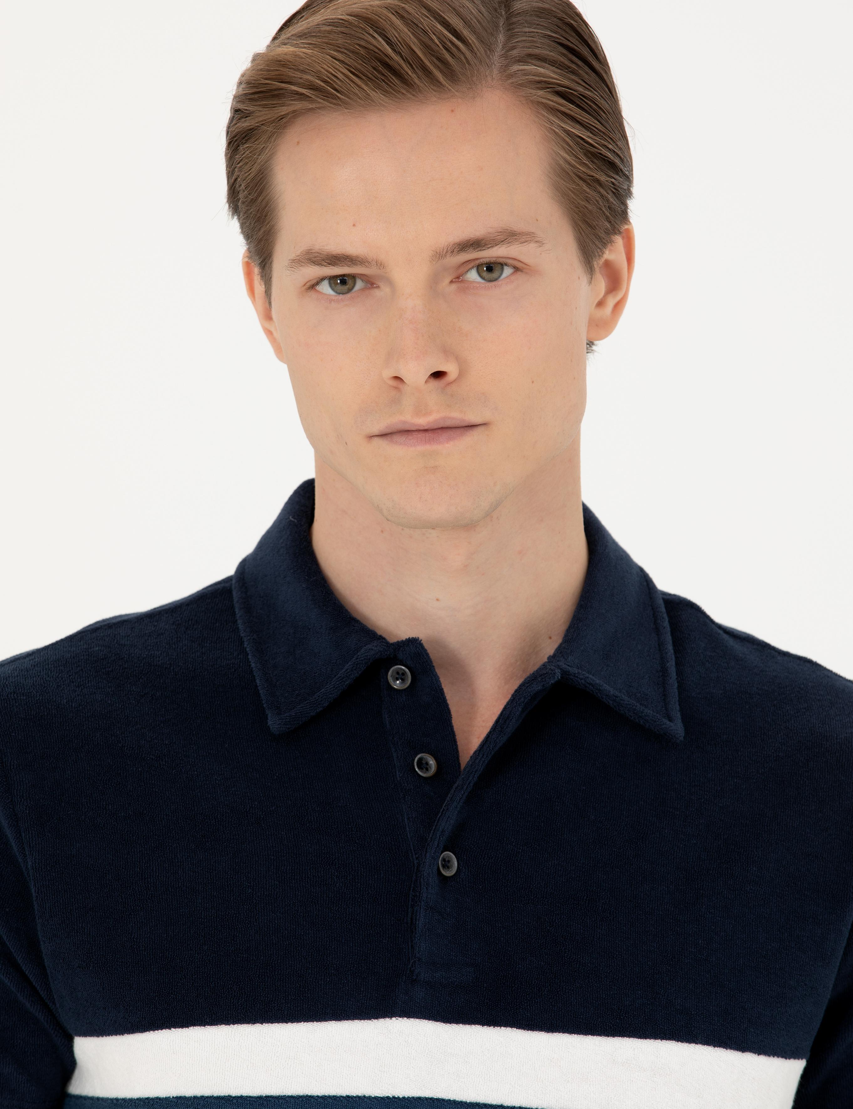 Lacivert Slim Fit Polo Yaka T-shirt - 50283240006