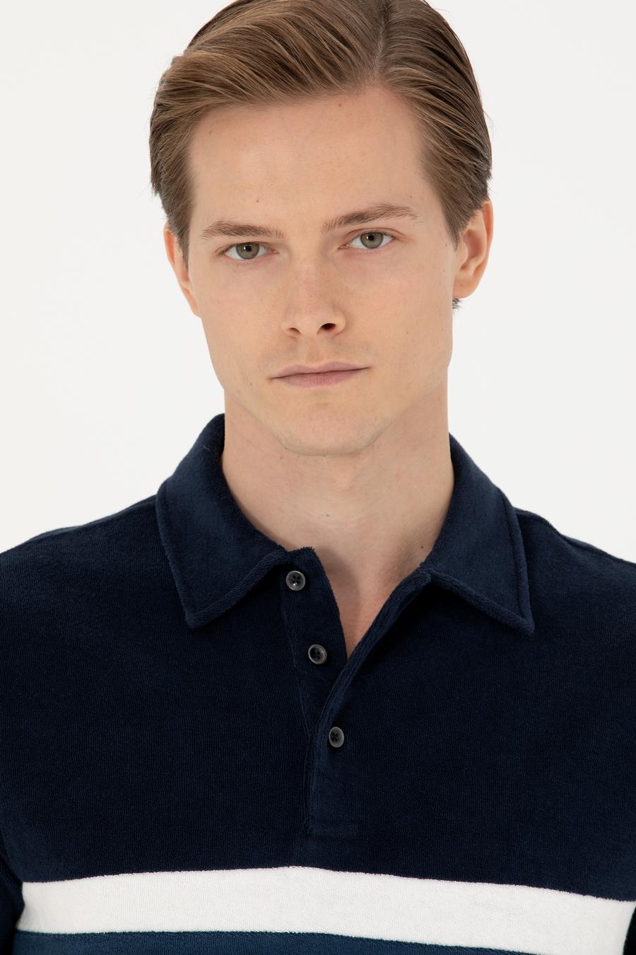 Lacivert Slim Fit Polo Yaka T-shirt - 50283240006