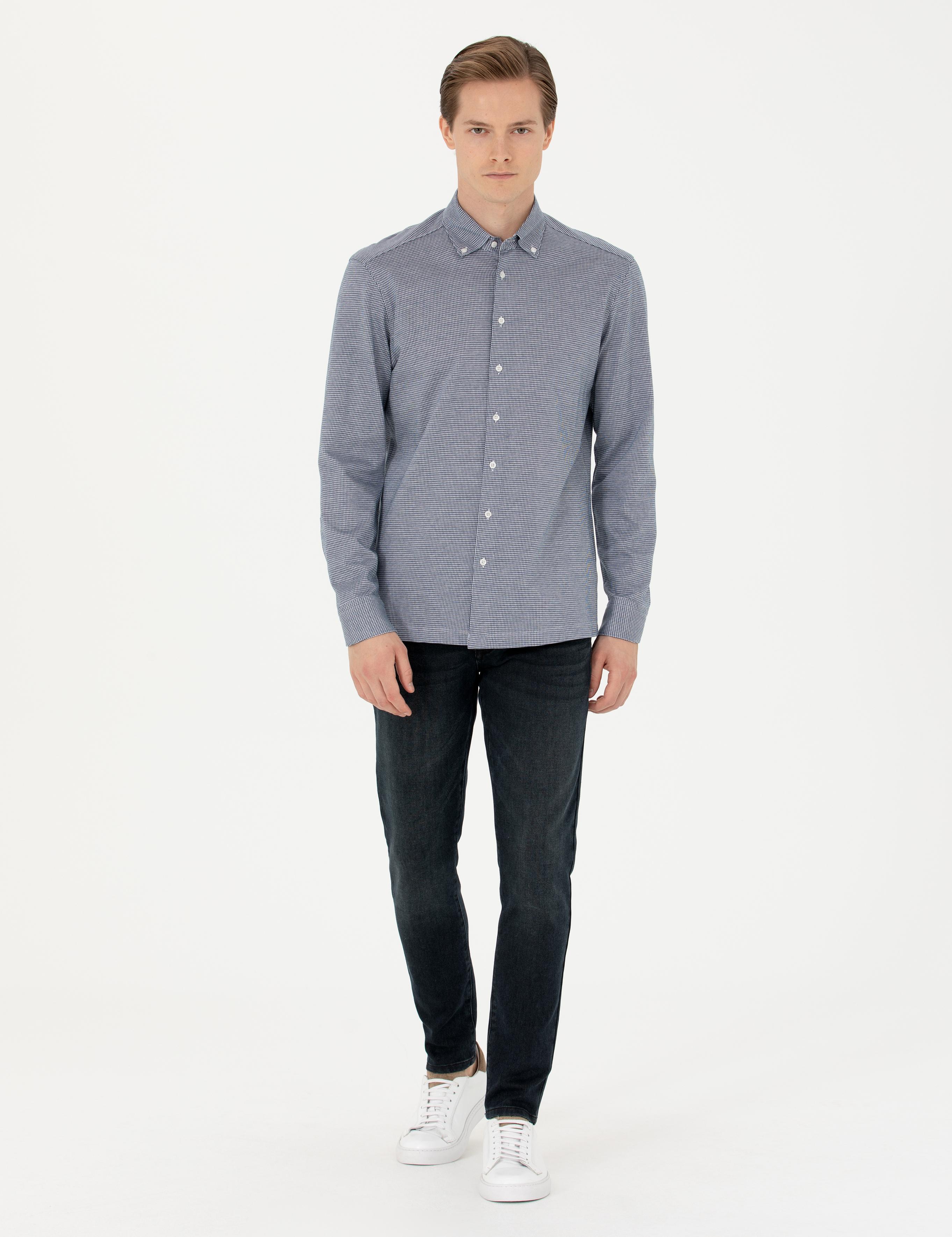İndigo Slim Fit Uzun Kollu Gömlek - 50255655040