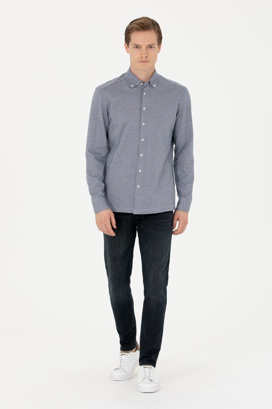 İndigo Slim Fit Uzun Kollu Gömlek - 50255655040