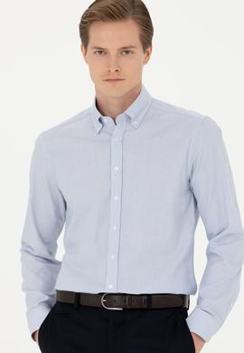 Açık Mavi Slim Fit Uzun Kollu Gömlek
