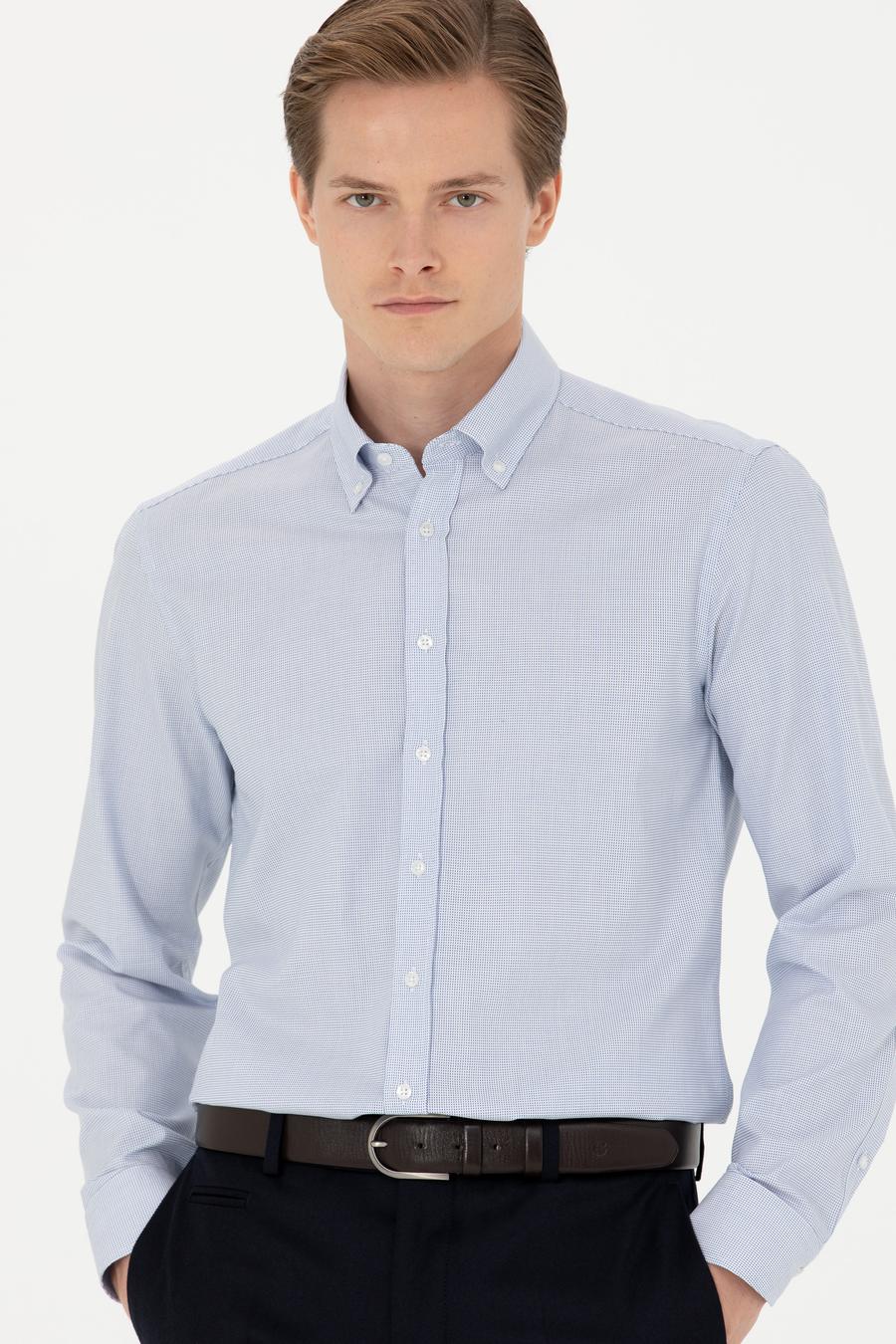 Açık Mavi Slim Fit Uzun Kollu Gömlek - 50278521006