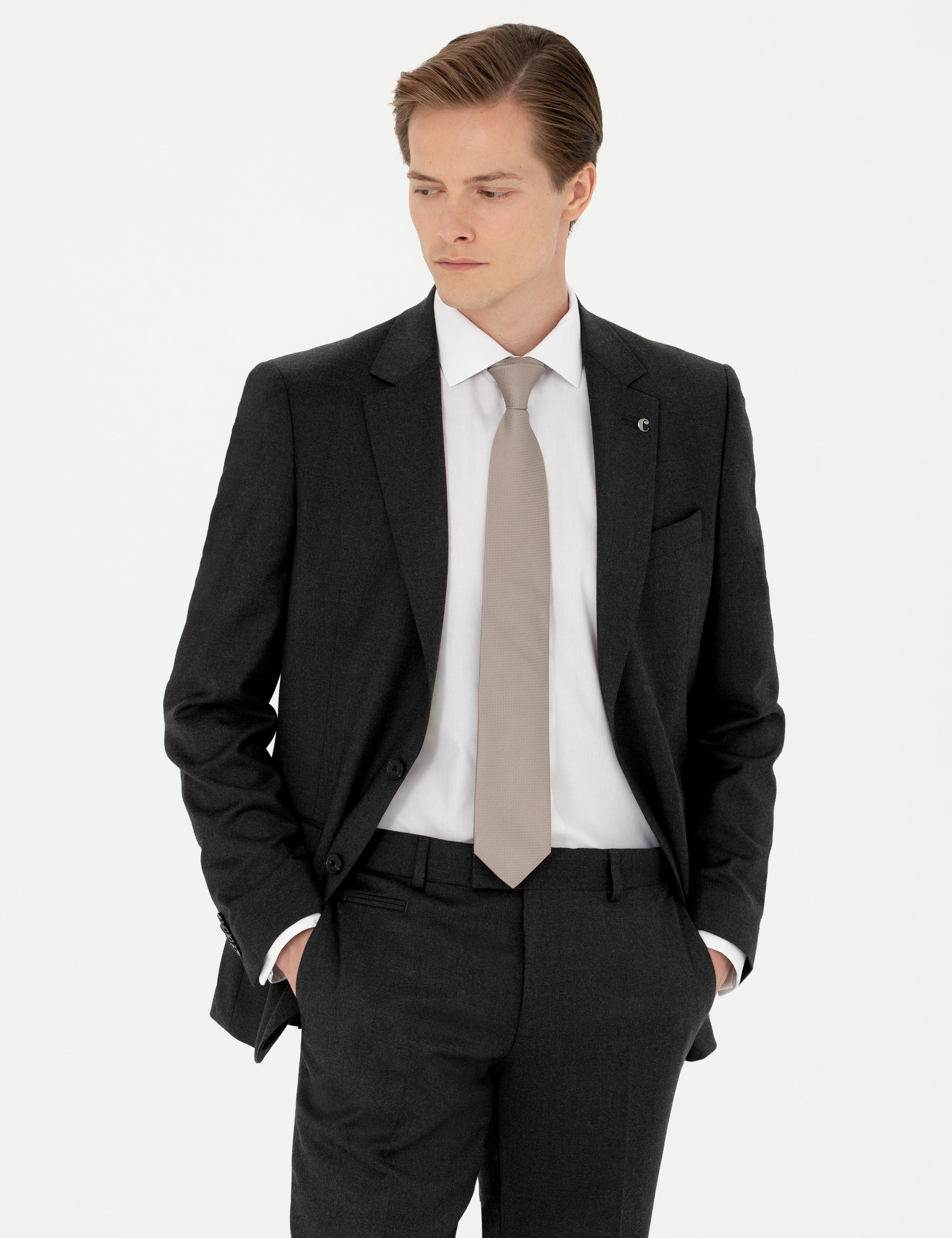 Yeşil Slim Fit Yün Karışımlı Klasik Ceket - 50270152302