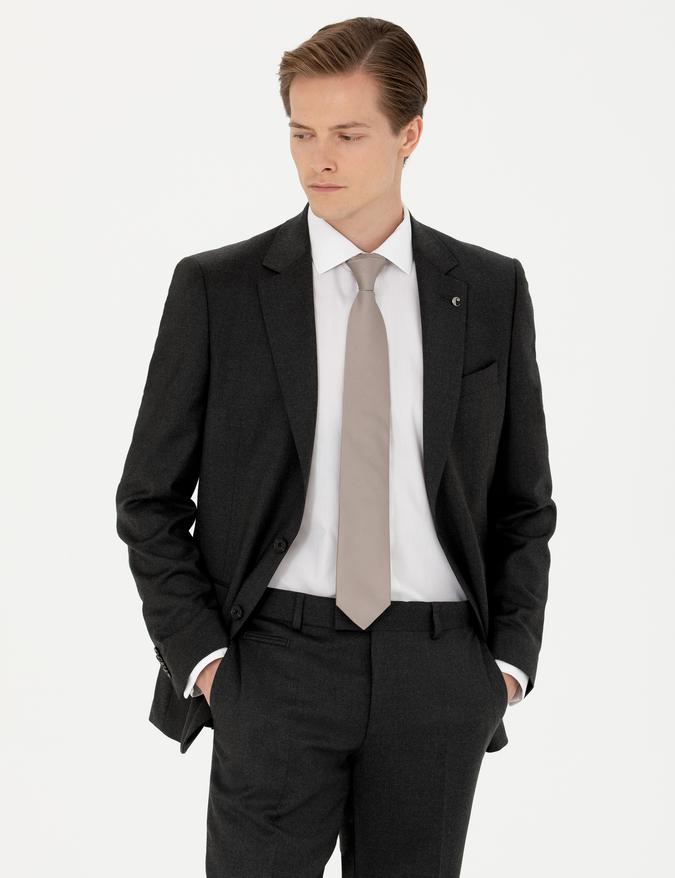 Yeşil Slim Fit Yün Karışımlı Klasik Ceket