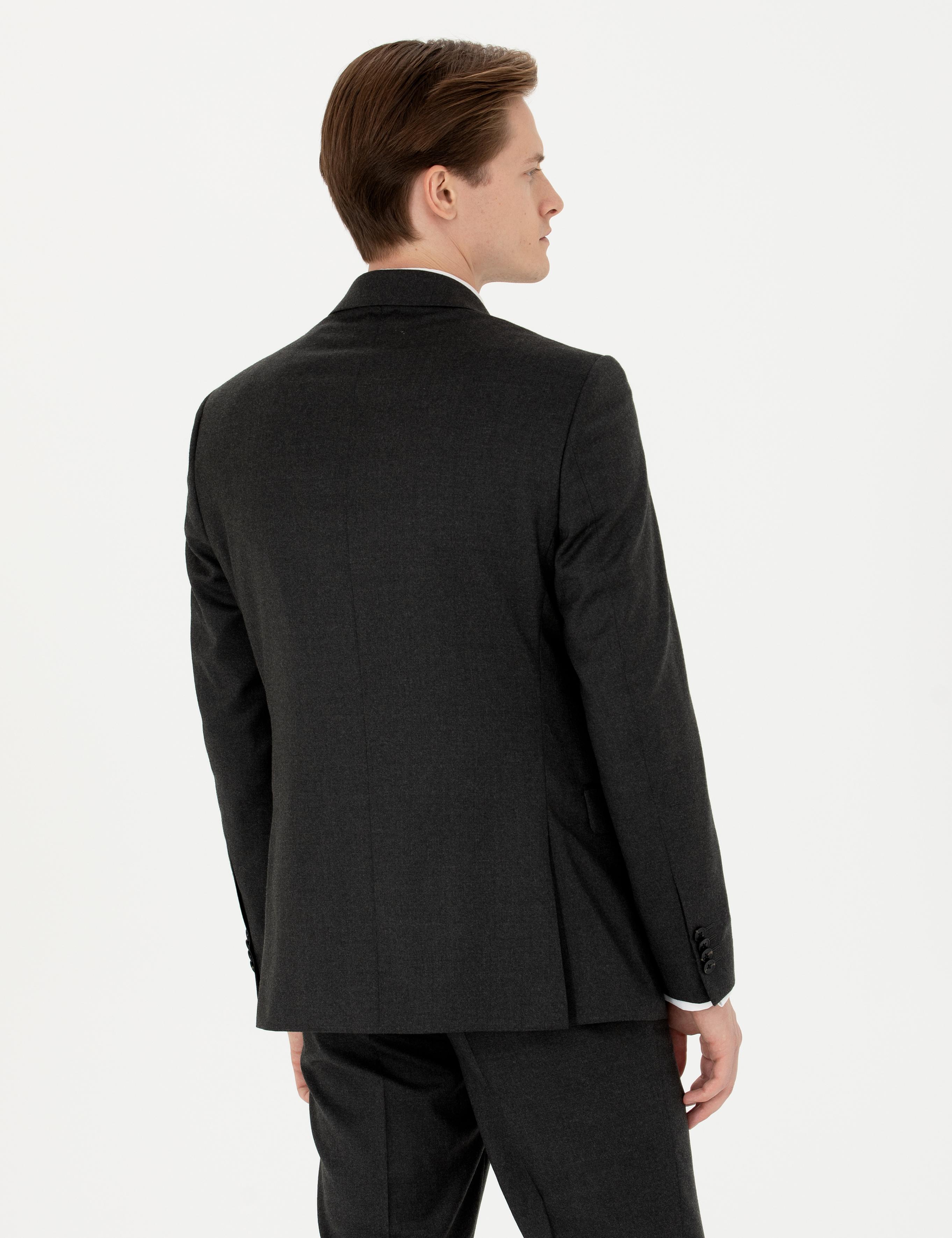 Yeşil Slim Fit Yün Karışımlı Klasik Ceket - 50270152302