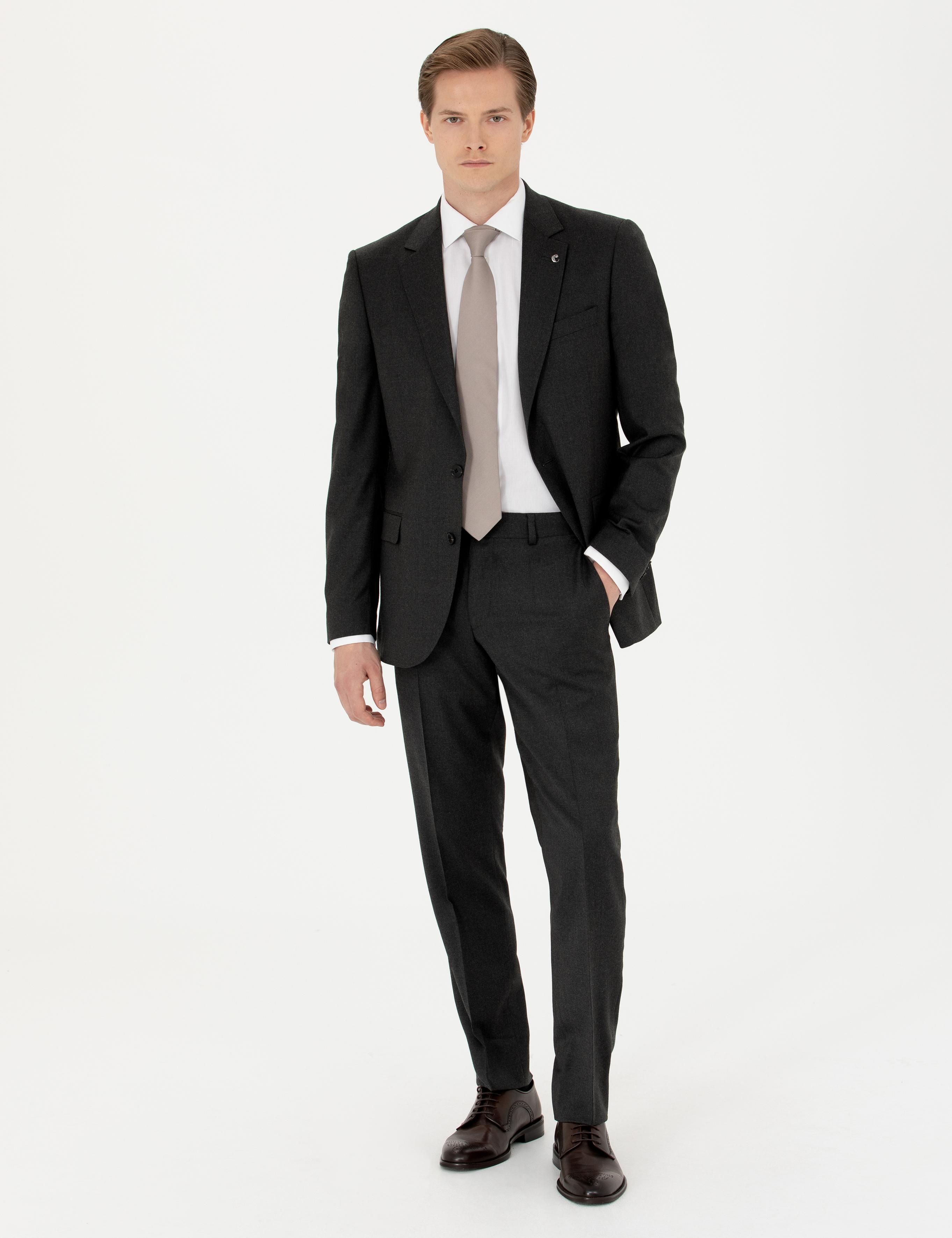 Yeşil Slim Fit Yün Karışımlı Klasik Ceket - 50270152302