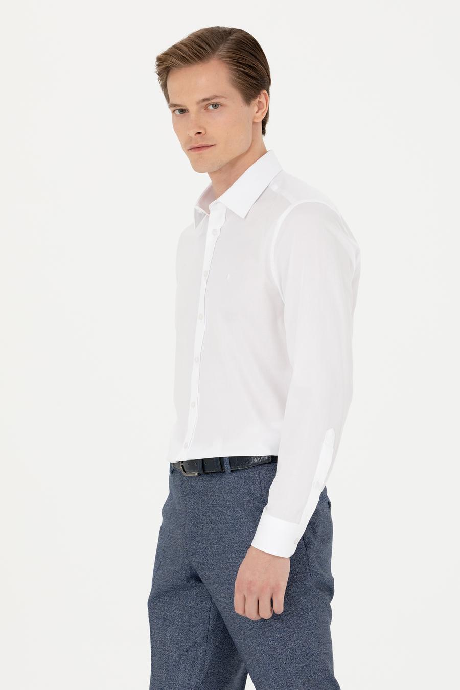 Beyaz Slim Fit Uzun Kollu Gömlek - 50273445022
