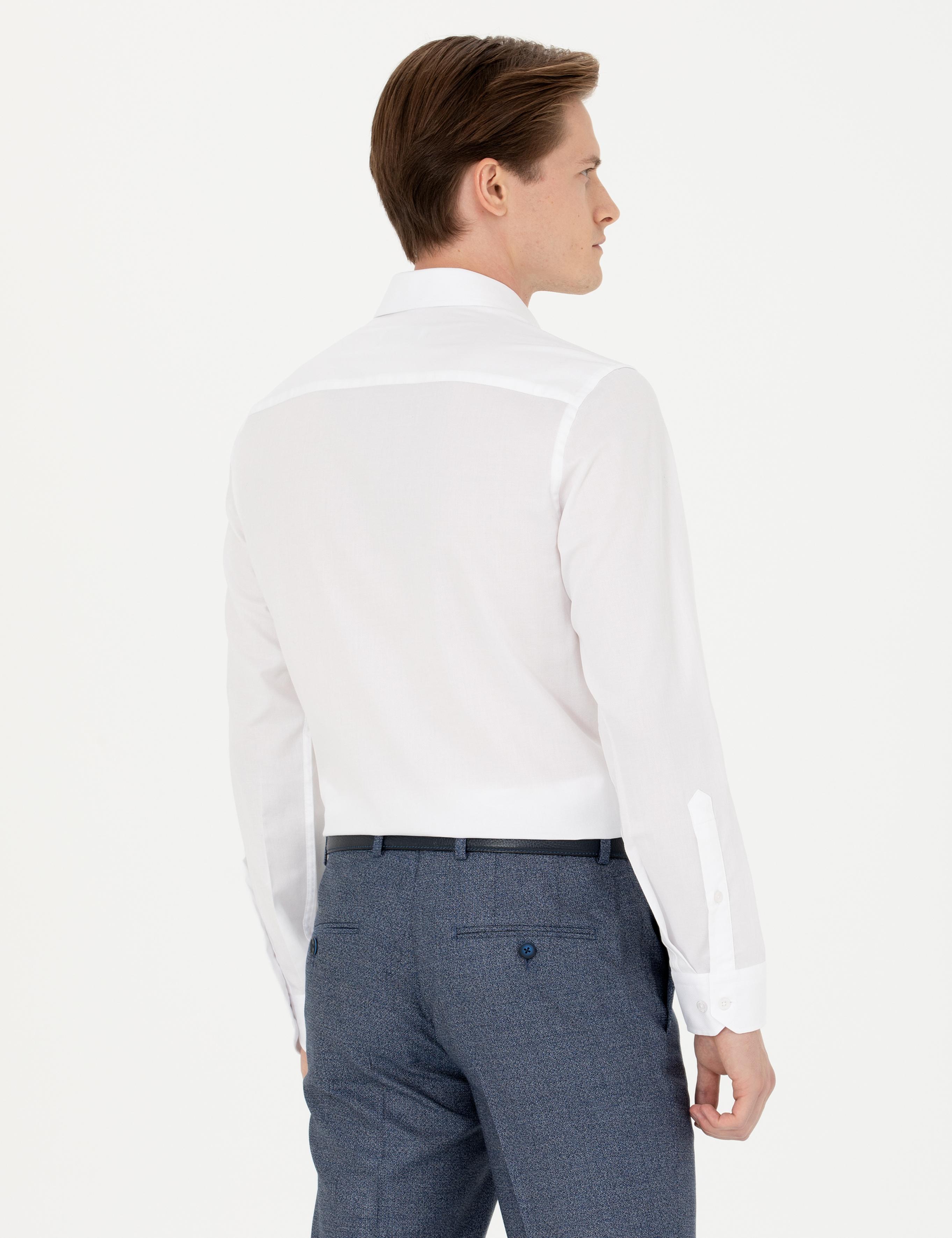 Beyaz Slim Fit Uzun Kollu Gömlek - 50273445022