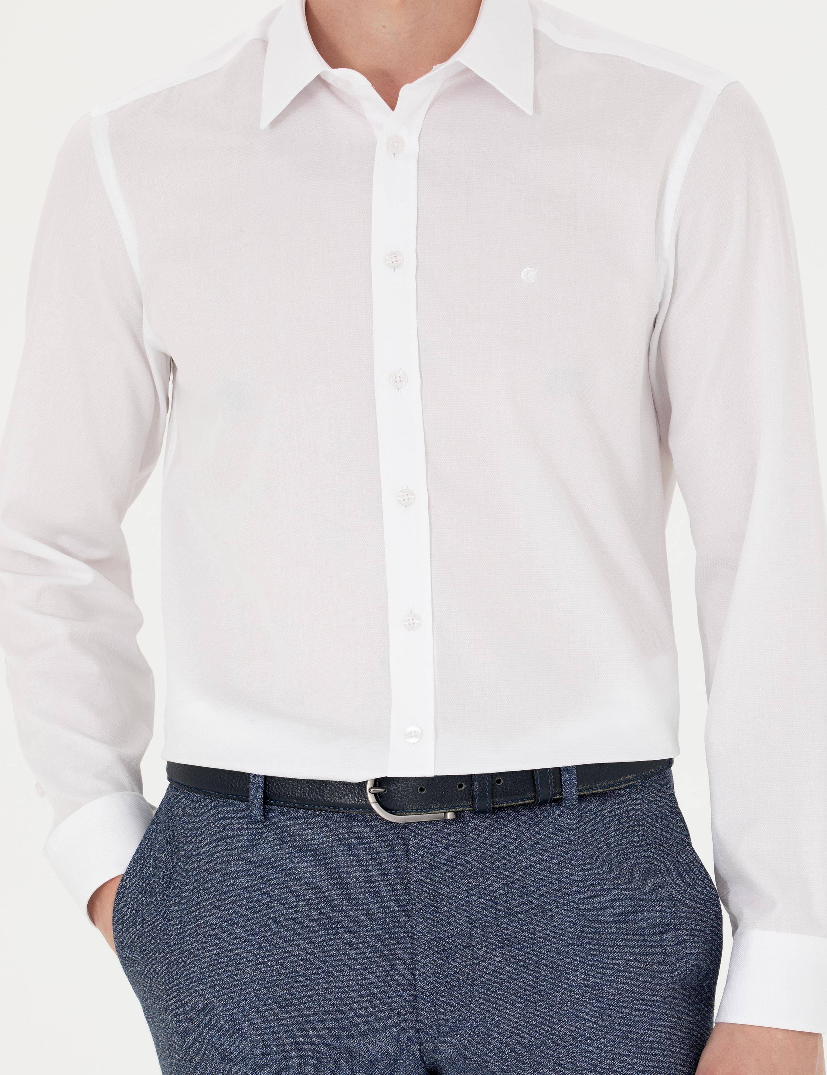 Beyaz Slim Fit Uzun Kollu Gömlek - 50273445022