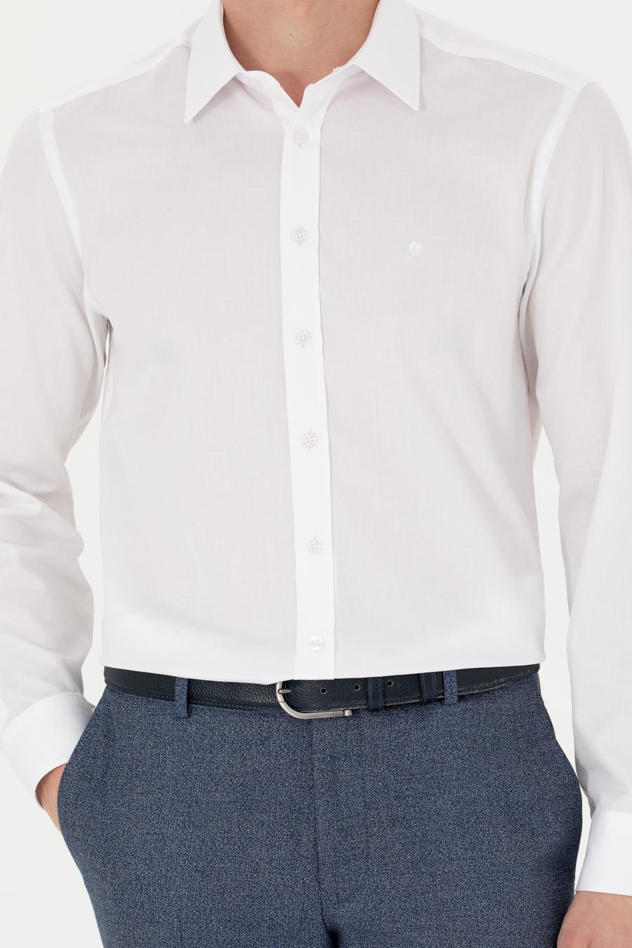Beyaz Slim Fit Uzun Kollu Gömlek - 50273445022