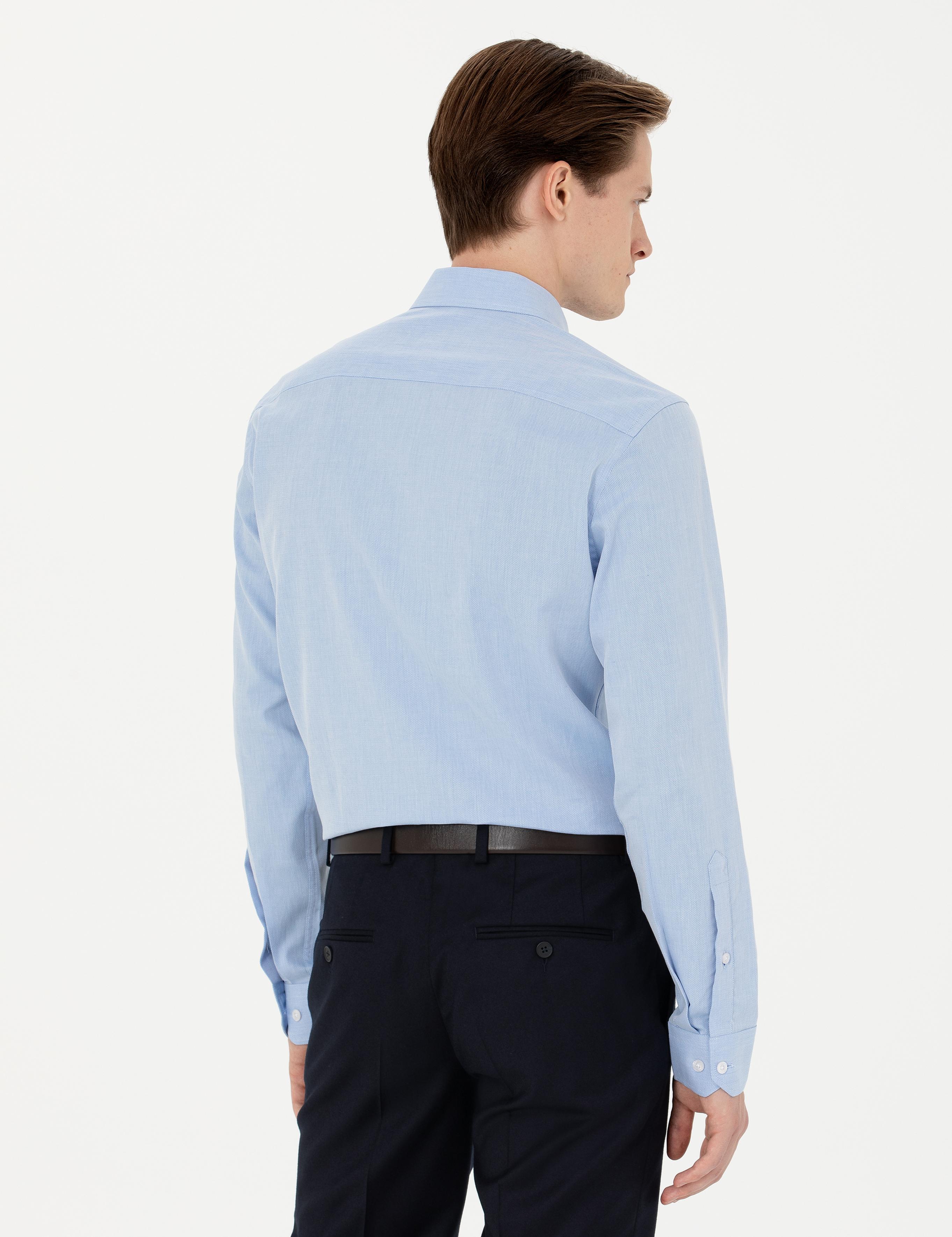 Açık Mavi Slim Fit Uzun Kollu Klasik Gömlek - 50273445031