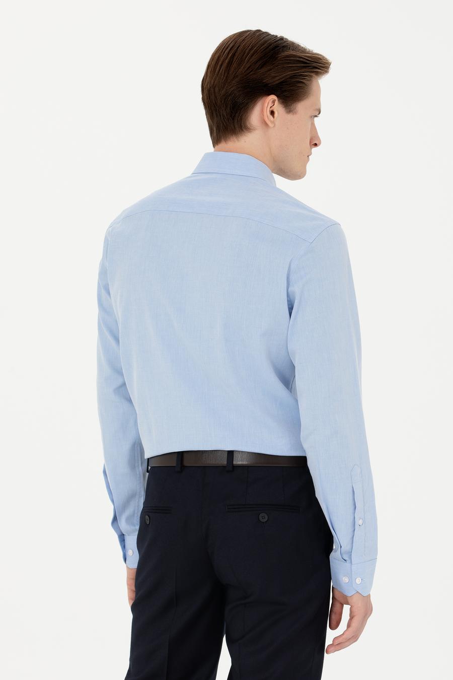 Açık Mavi Slim Fit Uzun Kollu Klasik Gömlek - 50273445031