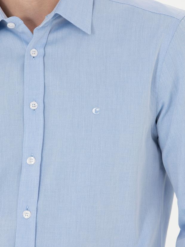 Açık Mavi Slim Fit Uzun Kollu Klasik Gömlek
