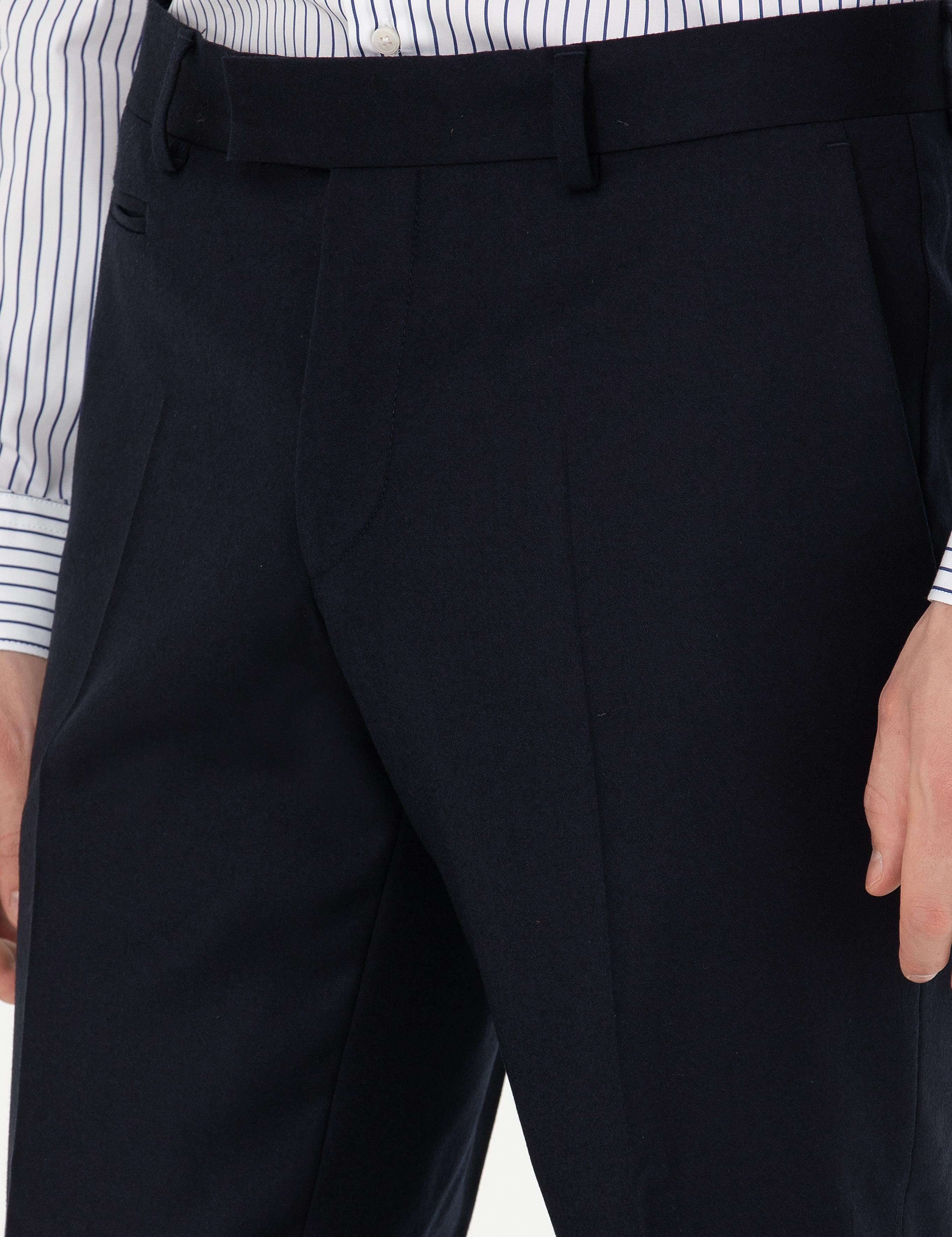 Koyu Lacivert Slim Fit Yün Karışımlı Kumaş Pantolon - 50270151064