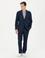 Lacivert Slim Fit Yün Karışımlı Çizgili Kumaş Pantolon
