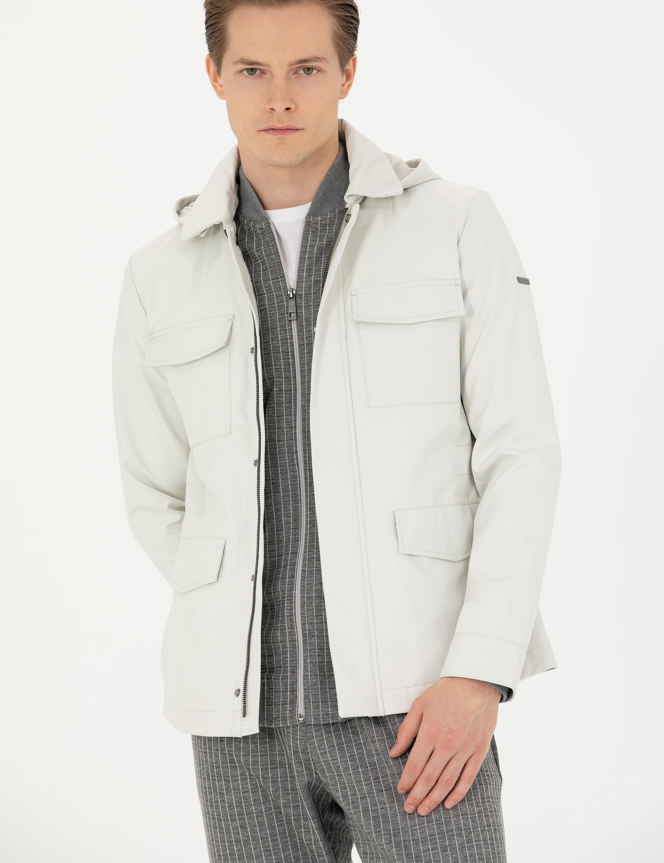 Taş Çıkartılabilir Kapüşonlu Mont - 50273892041
