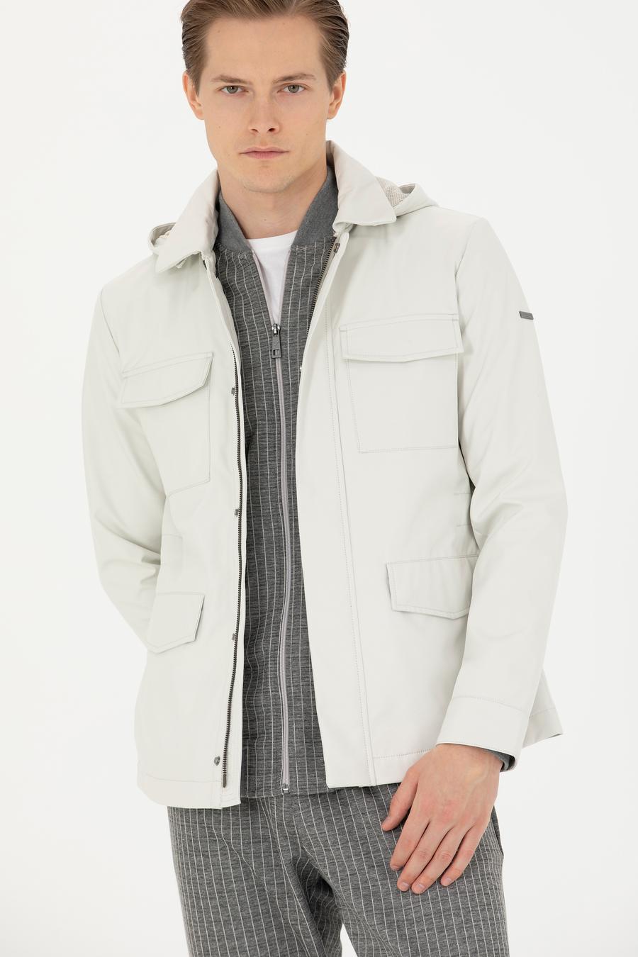 Taş Çıkartılabilir Kapüşonlu Mont - 50273892041