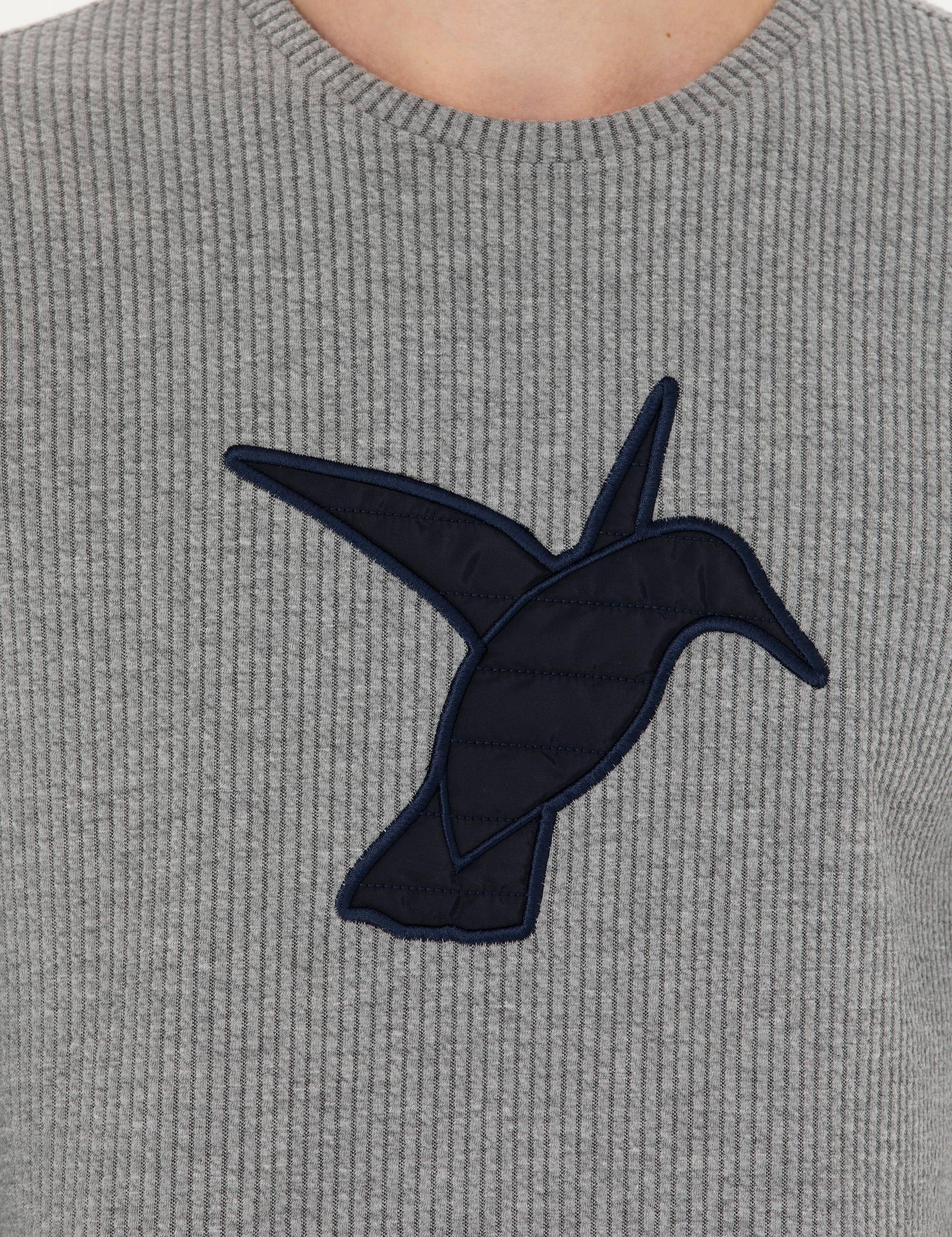 Gri Melanj Bisiklet Yaka Sweatshirt - 50275562005