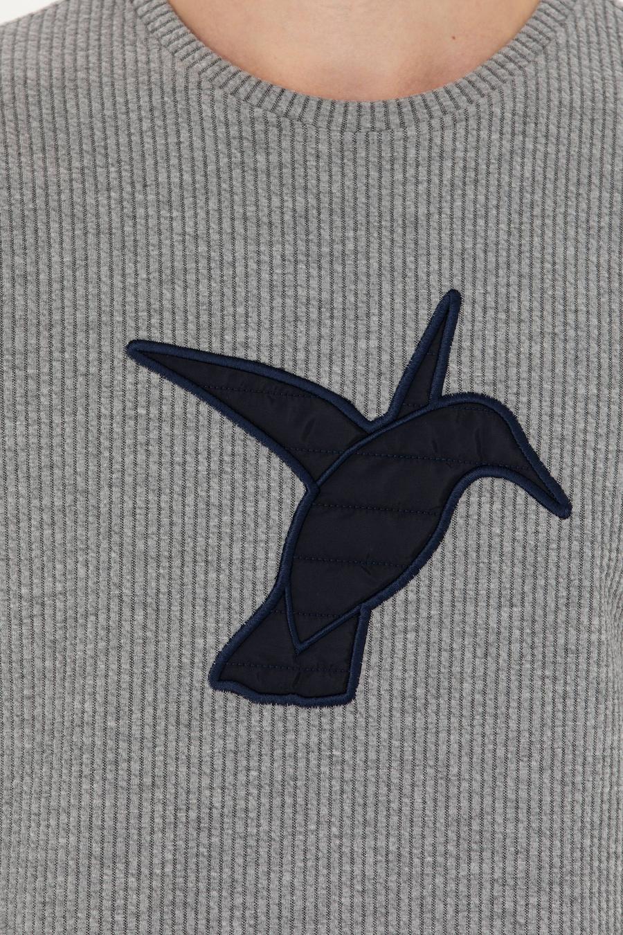 Gri Melanj Bisiklet Yaka Sweatshirt - 50275562005