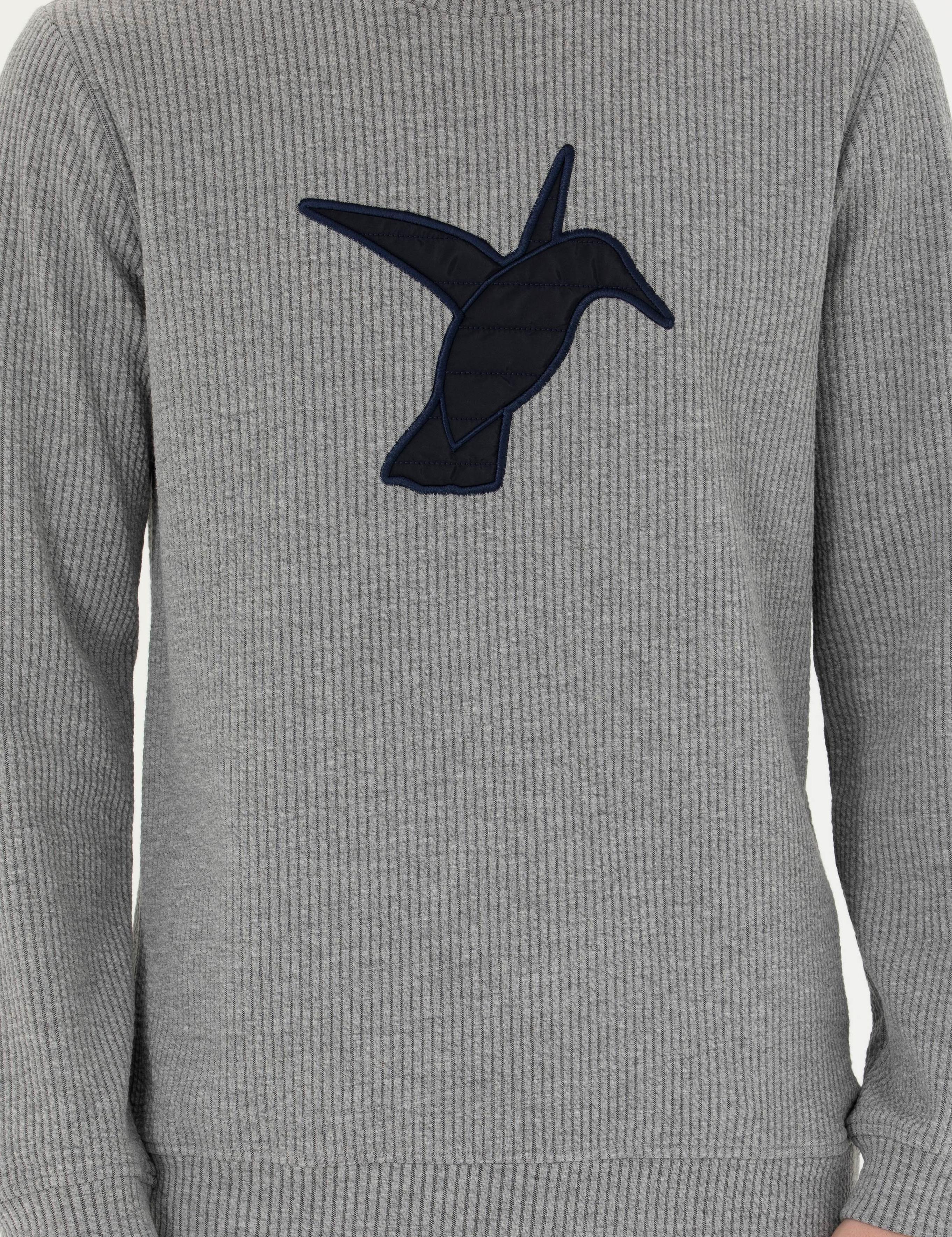 Gri Melanj Bisiklet Yaka Sweatshirt - 50275562005