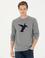 Gri Melanj Bisiklet Yaka Sweatshirt