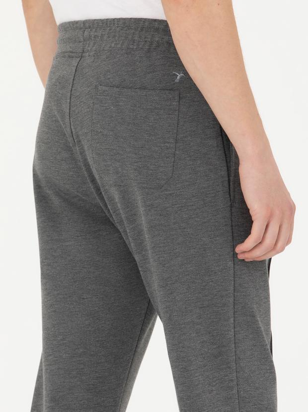 Gri Melanj New Slim Fit Eşofman Altı