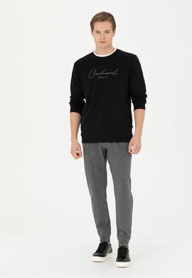 Gri Melanj New Slim Fit Eşofman Altı