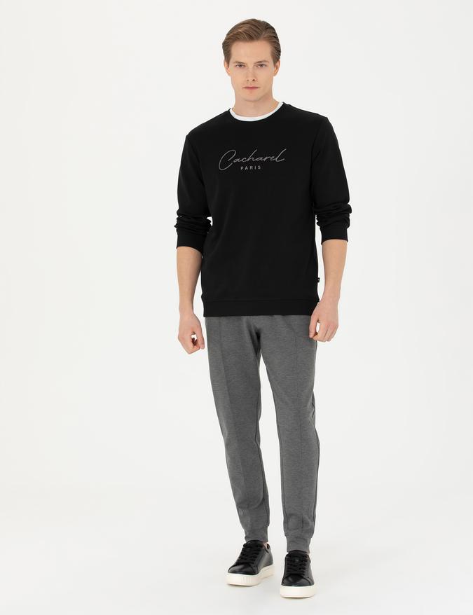 Gri Melanj New Slim Fit Eşofman Altı
