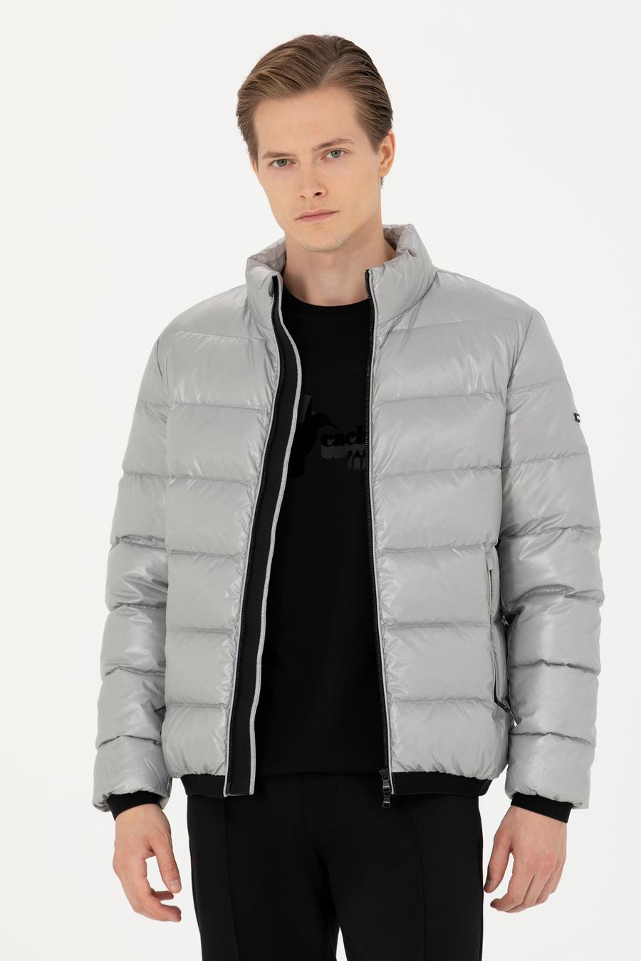 Gri Kaz Tüyü Kapitone Mont - 50273891077