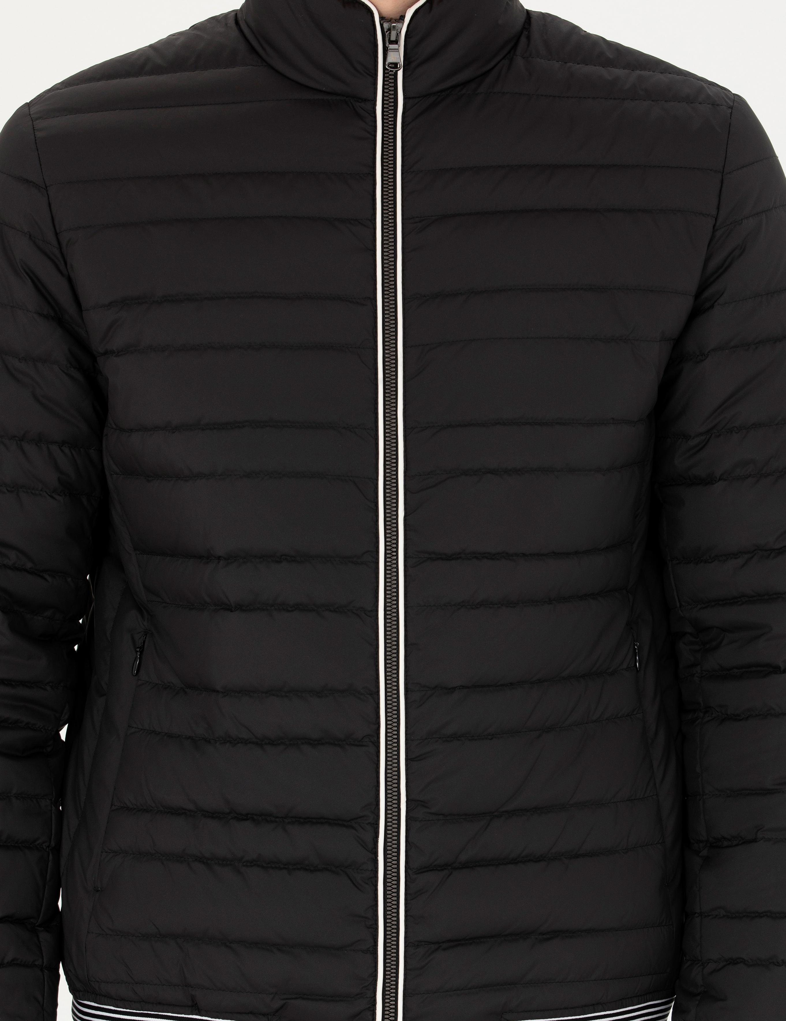 Siyah İnce Kapitone Mont - 50273790002