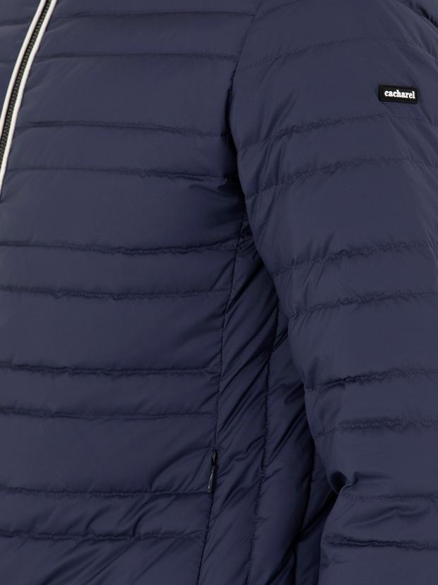 Lacivert İnce Kapitone Mont