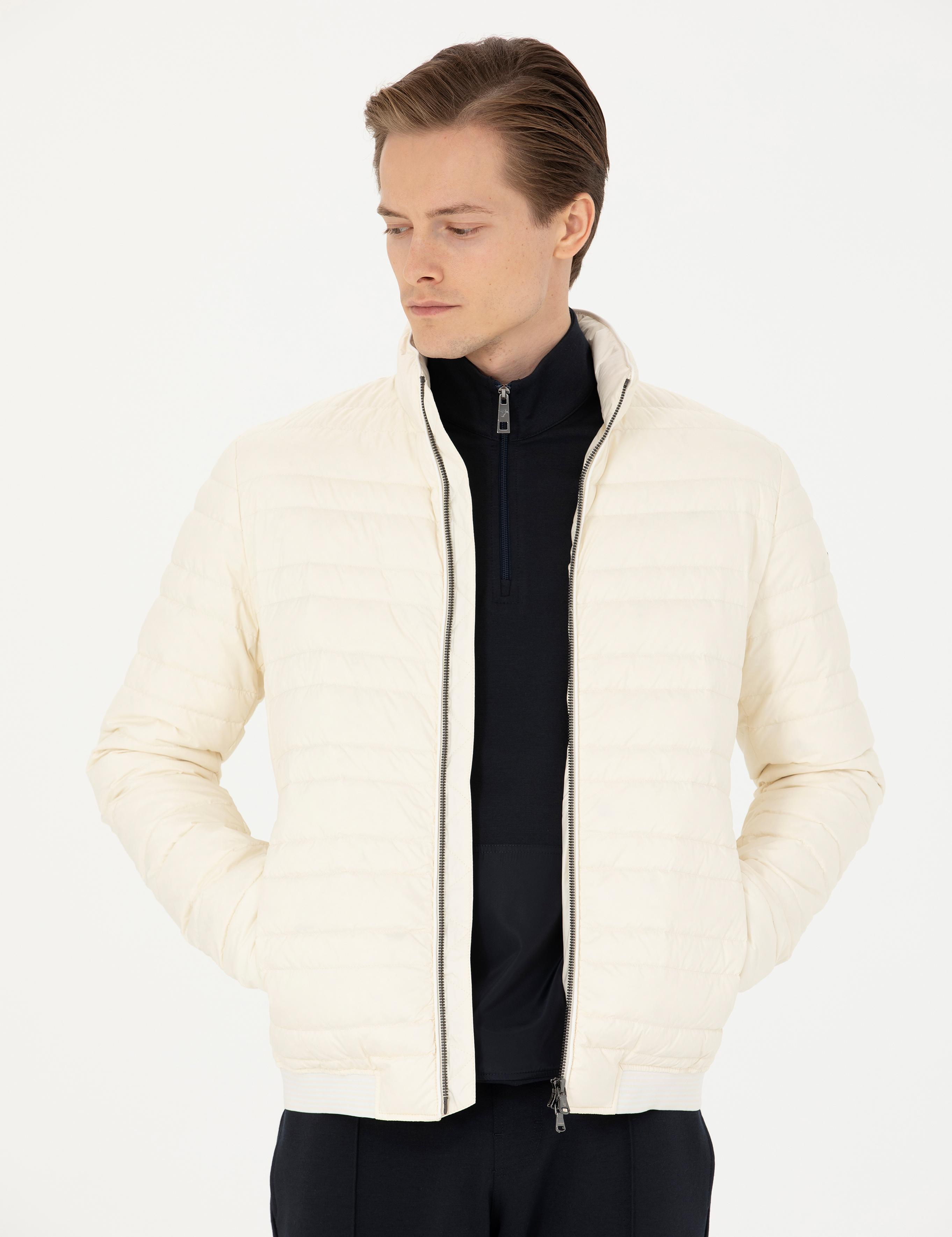 Ekru İnce Kapitone Mont - 50273790032