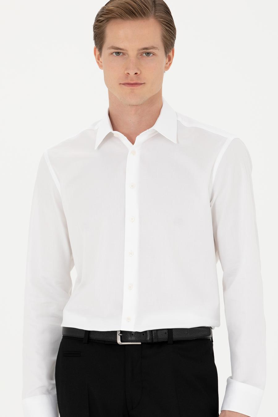 Beyaz Regular Fit Pamuk Gömlek - 50280160004
