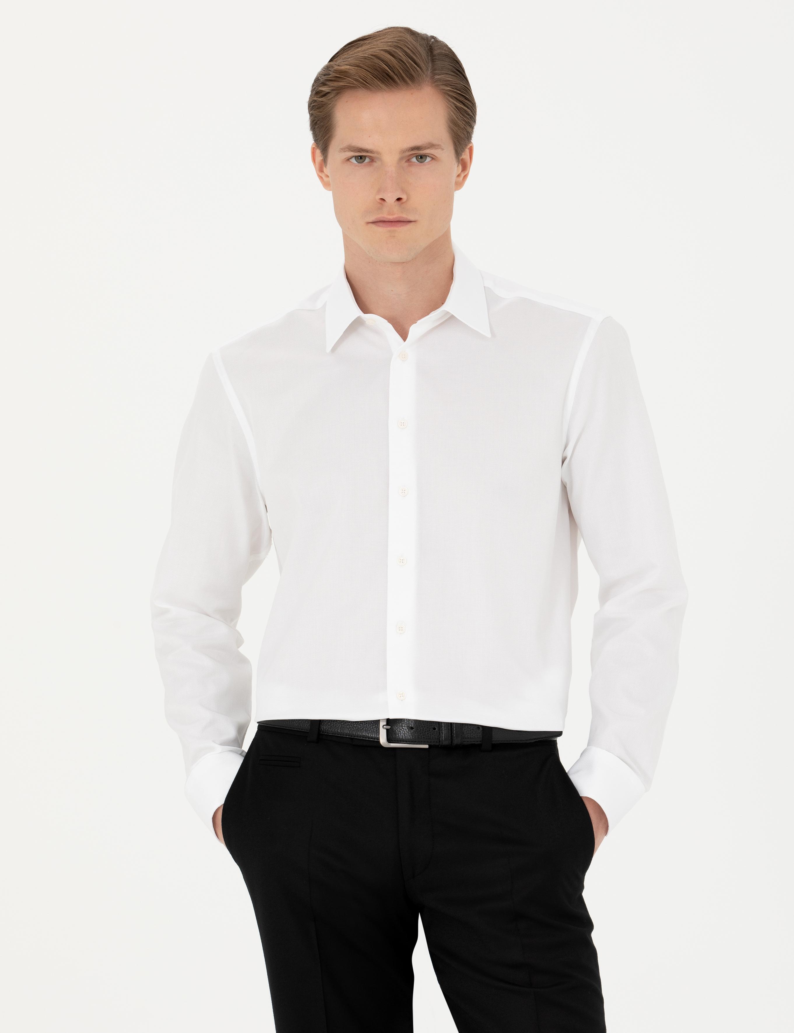 Beyaz Regular Fit Pamuk Gömlek - 50280160004