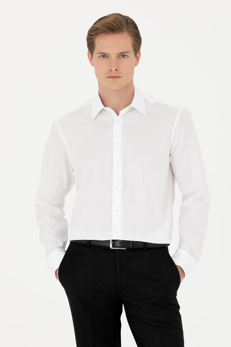 Beyaz Regular Fit Pamuk Gömlek - 50280160004