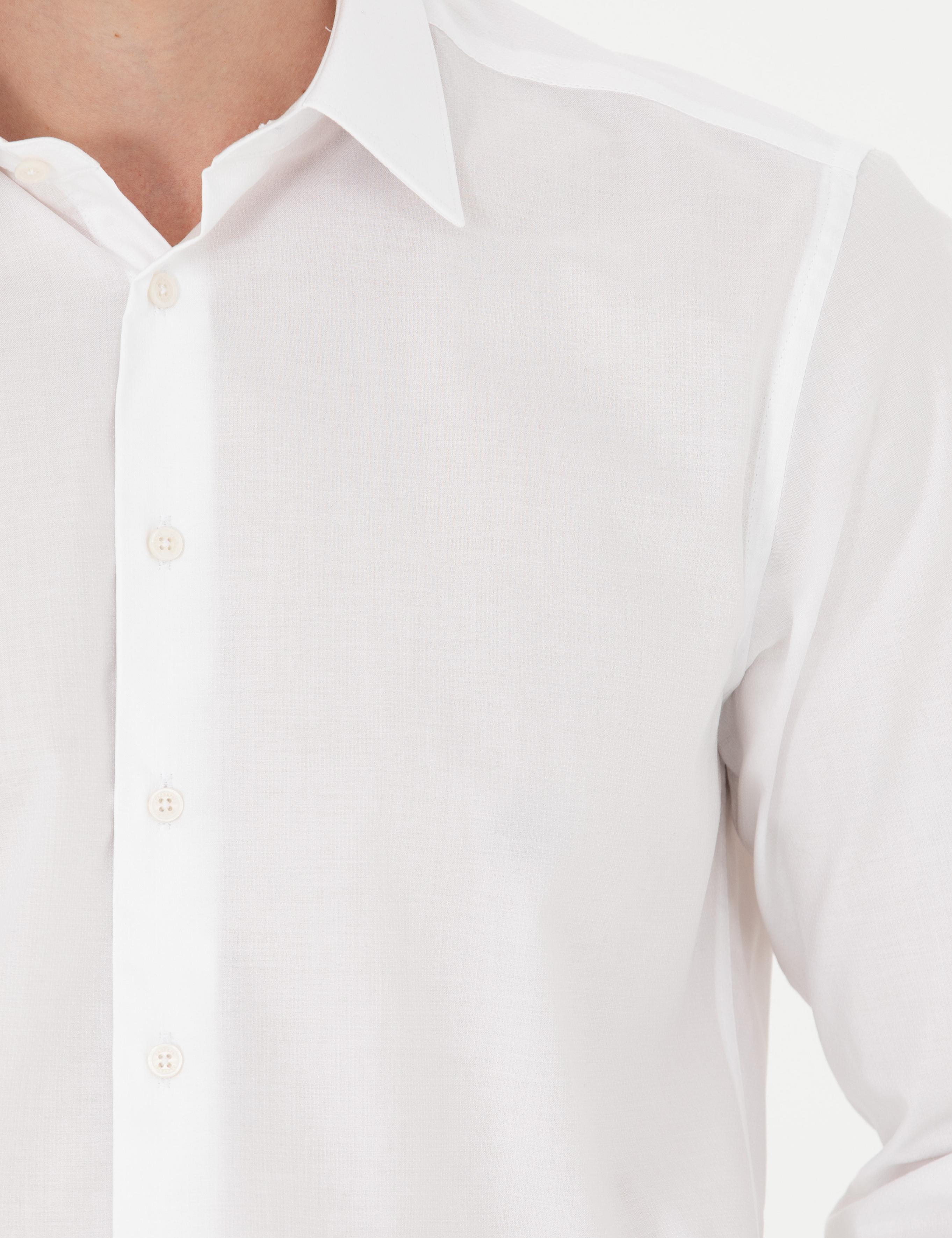 Beyaz Slim Fit Uzun Kollu Gömlek - 50279880005