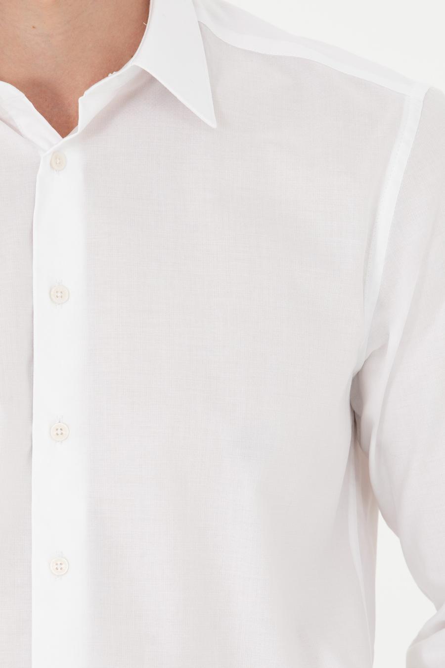 Beyaz Slim Fit Uzun Kollu Gömlek - 50279880005