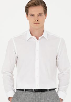 Beyaz Slim Fit Uzun Kollu Gömlek