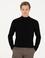 Siyah Slim Fit Yarım Balıkçı Basic Triko Kazak