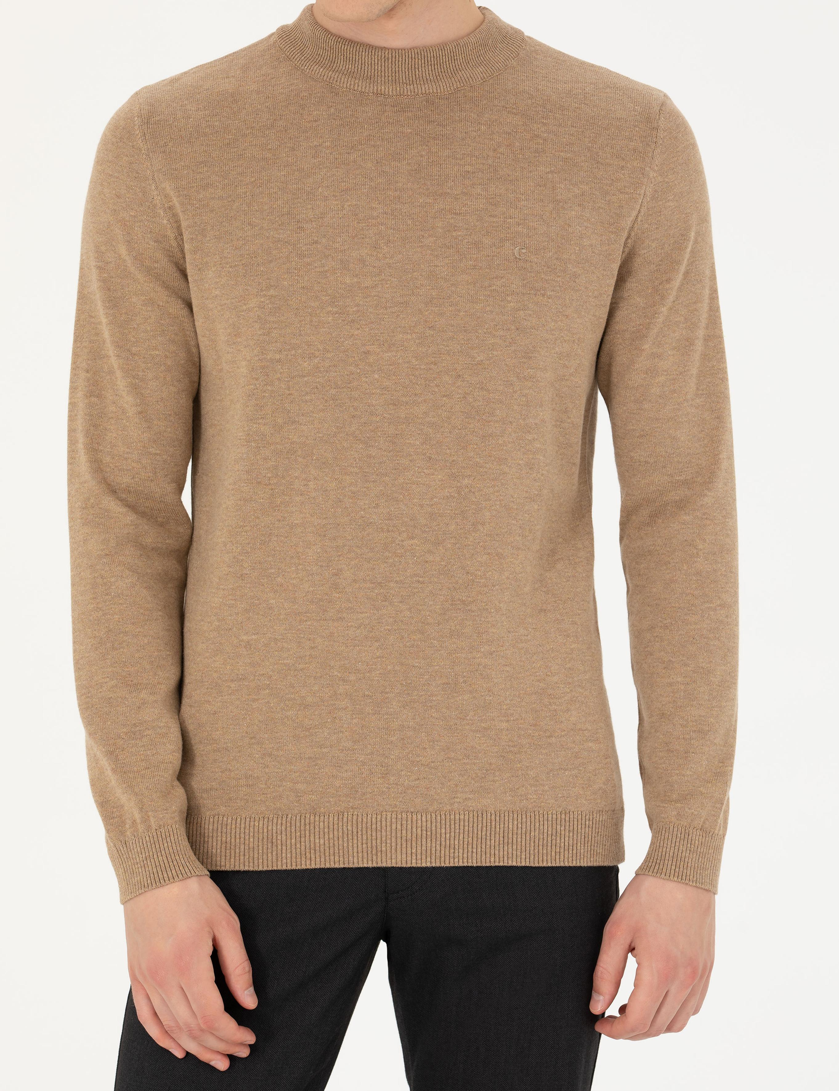 Camel Regular Fit Çeyrek Balıkçı Yaka Basic Triko Kazak - 50274701011