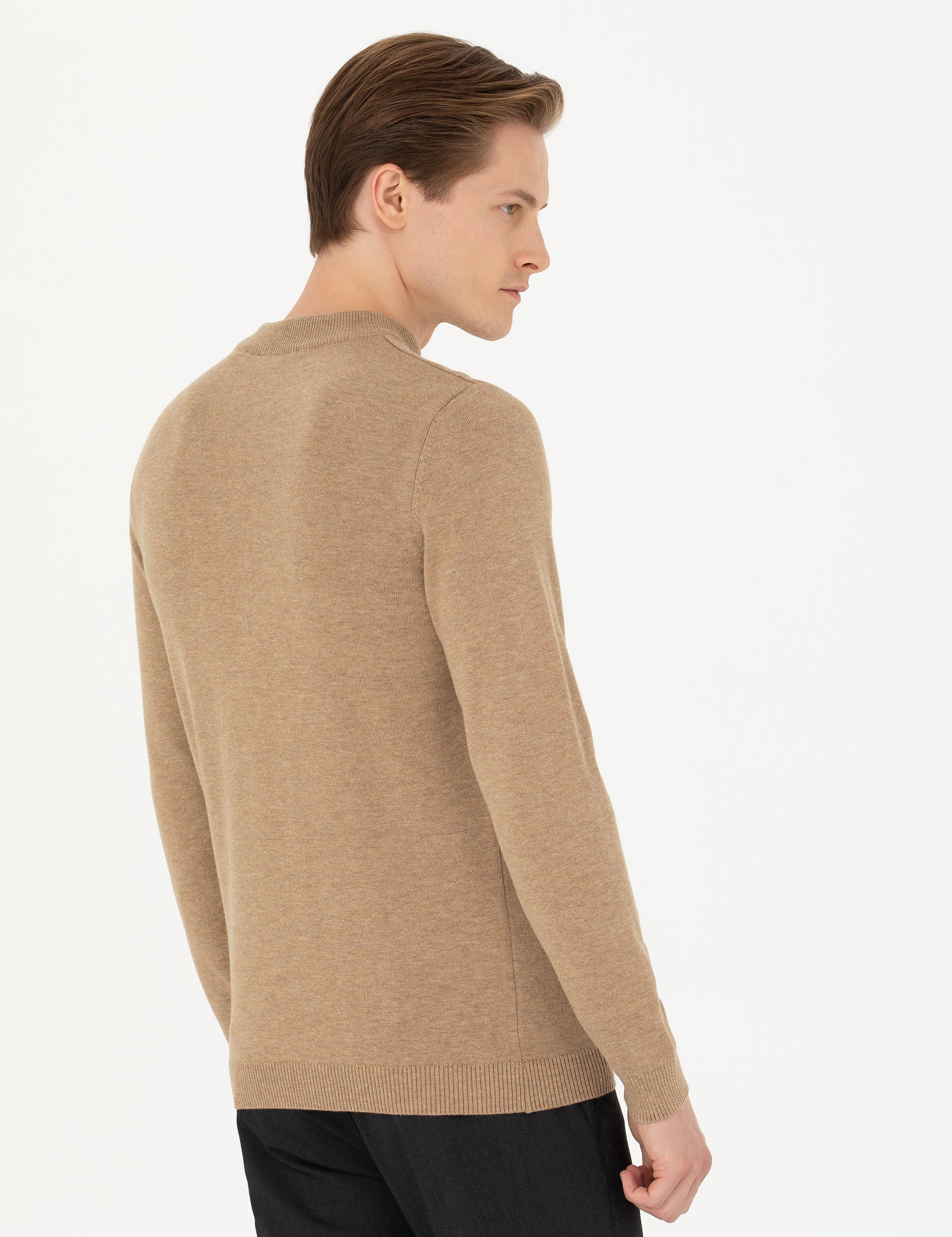 Camel Regular Fit Çeyrek Balıkçı Yaka Basic Triko Kazak - 50274701011