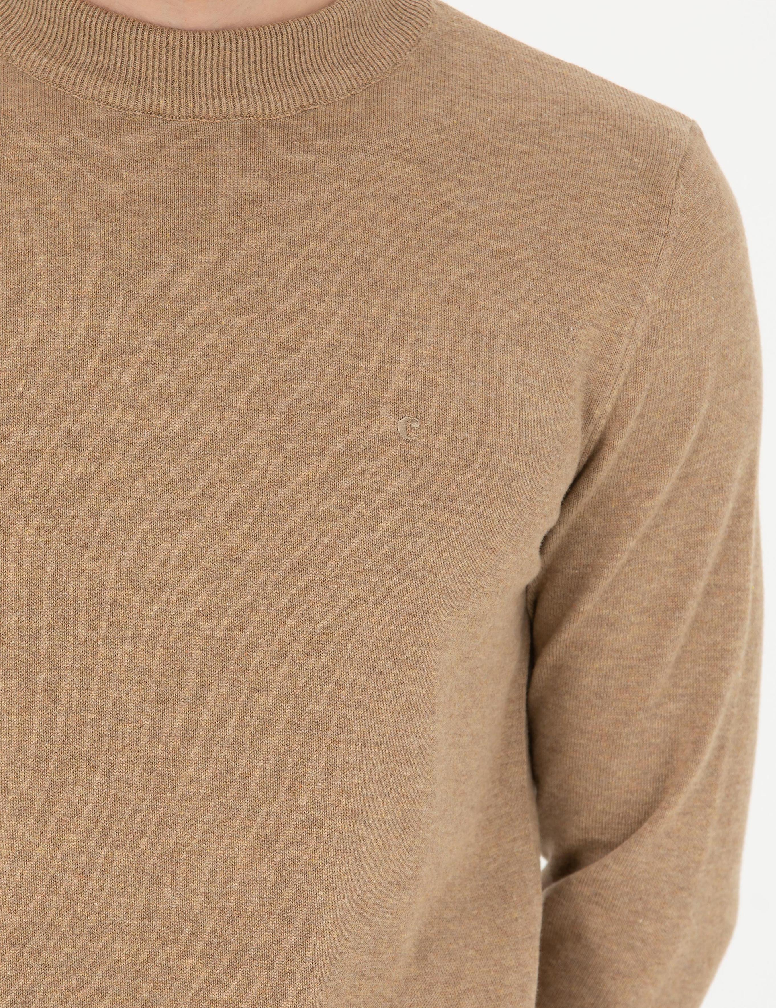 Camel Regular Fit Çeyrek Balıkçı Yaka Basic Triko Kazak - 50274701011